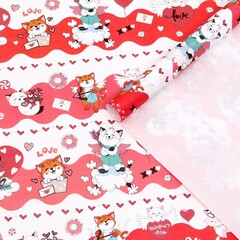 !Бумага упаковочная 2 листа крафтовая, "Любовь", 50 х 70 см.