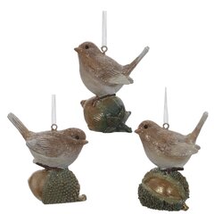 Фигурка декоративная подвесная "Птичка", L6 W3,5 H8 см, 3в.