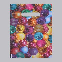 !09 Пакет "Елочные шары" (набор 25 штук) полиэтиленовый с вырубной ручкой, 30 мкм 20 х 30 см.