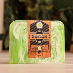 !Натуральное мыло для бани и сауны "Лайм — Овсяные хлопья" 80 гр