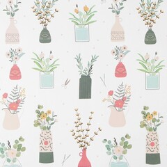 !09 Бумага упаковочная (набор 3 листа) крафтовая «Гербарий», 70 × 100 см.