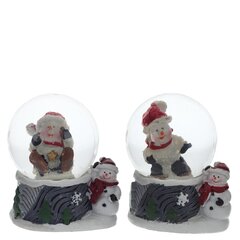 Фигурка декоративная "Снеговик" в стекл шаре, L5,5 W5 H6 см, 2в.