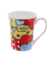 !09 Кружка " I love you" 380 мл., h 19см., дизайн микс