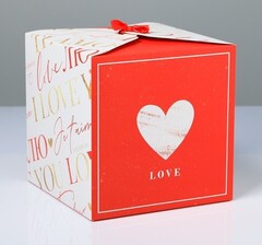 !09 Коробка складная 3 штуки «Люблю», 18 × 18 × 18 см.