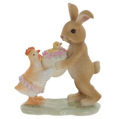 Фигурка декоративная "Заяц с курочкой", L12 W6 H14 см