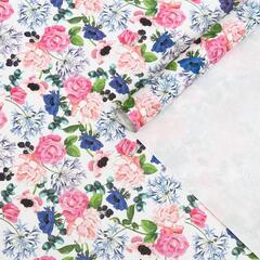 !Бумага упаковочная 2 листа крафт "Розы, 0,5 х 0,7 м.