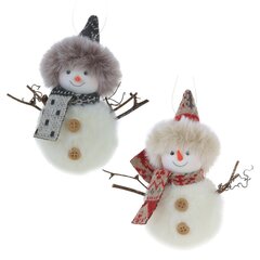 Изделие декоративное подвесное "Снеговик", L11,5 W6 H13 см, 2в.