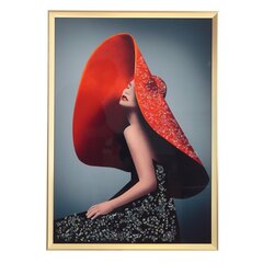 Панно с кристальным декором "Девушка в красной шляпе", L51 W2,5 H71 см