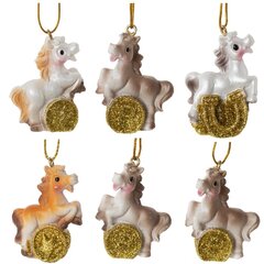Фигурка декоративная подвесная "Лошадка", L3 W1,5 H4 см, 6в.