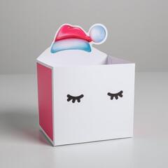 !09 Комплект из 6 коробок для мини-букетов, 12 х 17 х 10 см.: «С Новым годом», Глазки 5 штук + «С Новым годом», Миша 1 штука.