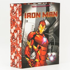 !Пакет подарочный "Iron Man", Мстители, 31х40х11,5 см