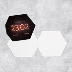 !09 Открытка-мини (набор 10 штук) «23.02», 9 х 7,7 см.