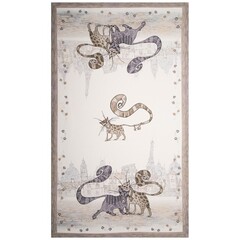 !09 ПОЛОТЕНЦЕ "КОТИКИ ",40Х70СМ, 100% ХЛОПОК,ТВИЛ, БЕЛ