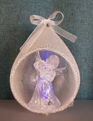 !09 Светильник новогодний "Ангелочек" 25 см. система мерцания разным цветом