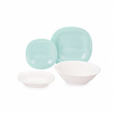 Столовый набор 19 предметов КАРИН ЛАЙТ ТЮРКУАЗ бело-голубой