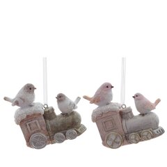 Изделие декоративное подвесное "Паровоз с птичками", L7 W3 H7 см, 2в.