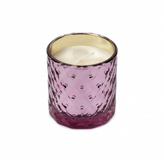 Свеча пыльная роза в стакане неароматизированная