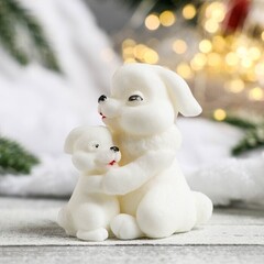 !Мыло фигурное "Мама зайка" 2 штуки белая, 65гр, 6,5х5х7 см