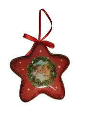 !09 Елочная игрушка Звезда "Grande" d=8 см. цвет зелено-красный