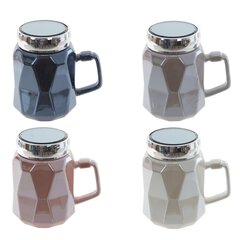 Кружка с крышкой, 550 мл, L13 W9 H13 см, цвет микс