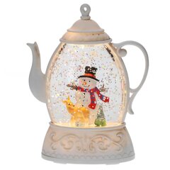 Изделие декоративное "Снеговик в чайнике" (подсвет, 2xAAA, н/п), L10,5 W4 H13,5 см