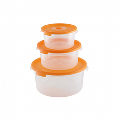 Набор контейнеров СМАЙЛ 0.40.81.4л для СВЧ круглые