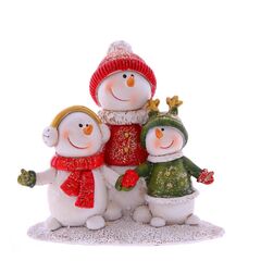 Фигурка декоративная "Снеговики", L11 W6 H17 см