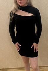 !09 Платье STORE (лапша) c вырезом плотное размер М цвет черный