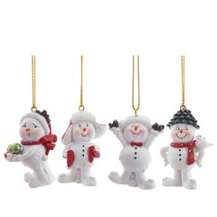 Фигурка декоративная подвесная "Снеговик", L3,5 W2,5 H5 см, 4в.