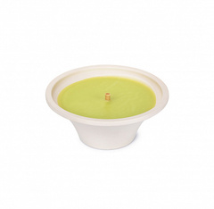 Свеча садовая в терракотовом блюде ЗЕЛЕНОЕ ЯБЛОКО 9ч