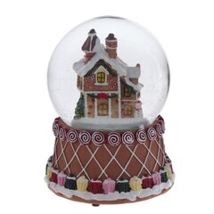 Фигурка декор в стекл шаре "Пряник" (подсв, муз, вьюга, AAAх3 н/п), D 9.5 см, L10,5 W10,5 H15 см