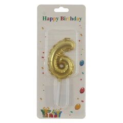 Свеча для торта "Цифра 6", L3,5 W1 H9 см