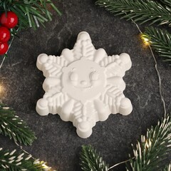 !09 Набор из 3-х фигурок - Фигура под раскраску "Снежинка"