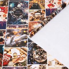 !09 Бумага упаковочная 2 листа глянцевая "Merry Christmas", 70 х 100 см