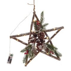 Изделие декоративное подвесное "Звезда" (подсветка, 2хАА, н/п), L40 W7 H40 см