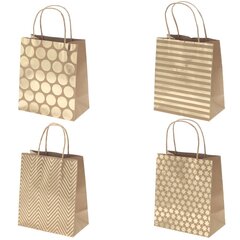 Пакет подарочный ((блок микс 12шт), L18 W10 H21 см, 4в.