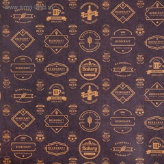 !Бумага упаковочная 2 листа крафтовая "Этикетки" 50х70 см