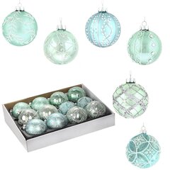 Украшение новогоднее Шар "Веселые ребята в бирюзовом" (блок 12 шт), D8 см, L36 W28 H11 см, 6в.