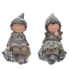 Фигурка декоративная "Мальчик/ Девочка, L10,5 W10 H18 см, 2в.