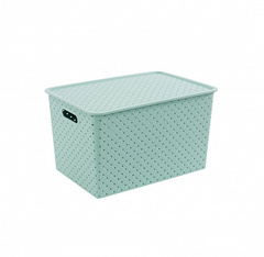 Корзинка БЕРЕСТА 14л 350х 245х 205мм с крышкой шалфей