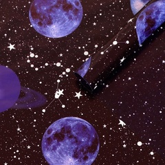 Бумага упаковочная 4 листа глянцевая двусторонняя "Космос", 100 х 70 см