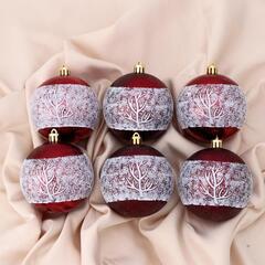 !Набор шаров пластик d-8 см, 6 шт "Этель" красно-белый