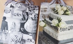 !09 НАБОР 2 ШТУКИ - Пакет бумажный " Свадьба" 17*23*10 см., дизайн микс