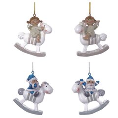 Фигурка декоративная подвесная "Ангел/Дед Мороз", L5,5 W2 H6 см, 4в.