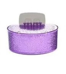 !09 Набор для ванной из 2-х предметов "Fresh Code": Полка для ванной 1 ярус + мыльница, на липкой основе, цвет фиолетовый