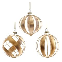 Украшение новогоднее "Шар/Шар волна/Капля", L8 W8 H10 см, 3в.