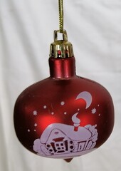 !09 НАБОР ЕЛОЧНЫХ УКРАШЕНИЙ 4 ШТУКИ "RUSSIAN WINTER" - ЛУКОВИЦА, 7 СМ., КРАСНЫЙ