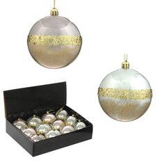 Набор из 12шт Украшение новогоднее Шар "Золотое кольцо Сатурна", D8 см L35 W26 H9 см D8 см