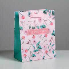 !09 НАБОР 2 ШТУКИ - Пакет ламинированный вертикальный My best wishes, MS 18 × 23 × 10 см.