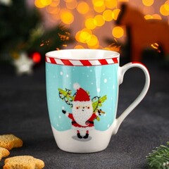 !09 Кружка «Новый год. Дед Мороз», 350 мл, фарфор, в упаковке